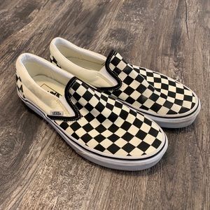Black and White Checkered Slip On Vans
